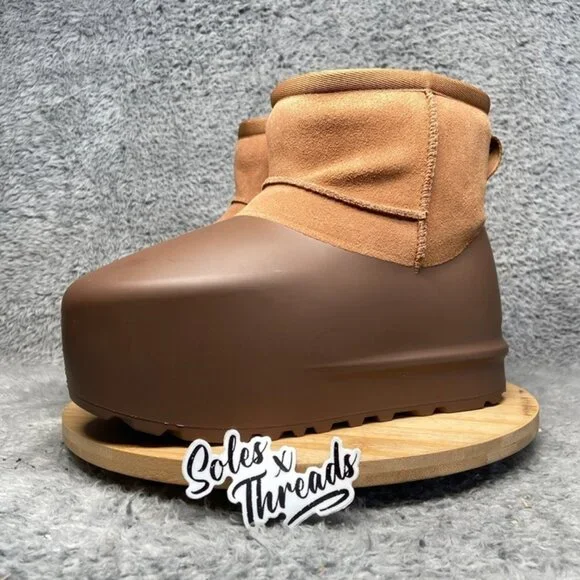 UGG Classic Mini Pumped Molded Boot Size 6 Women Chestnut 1158370 - Picture 4 of 6